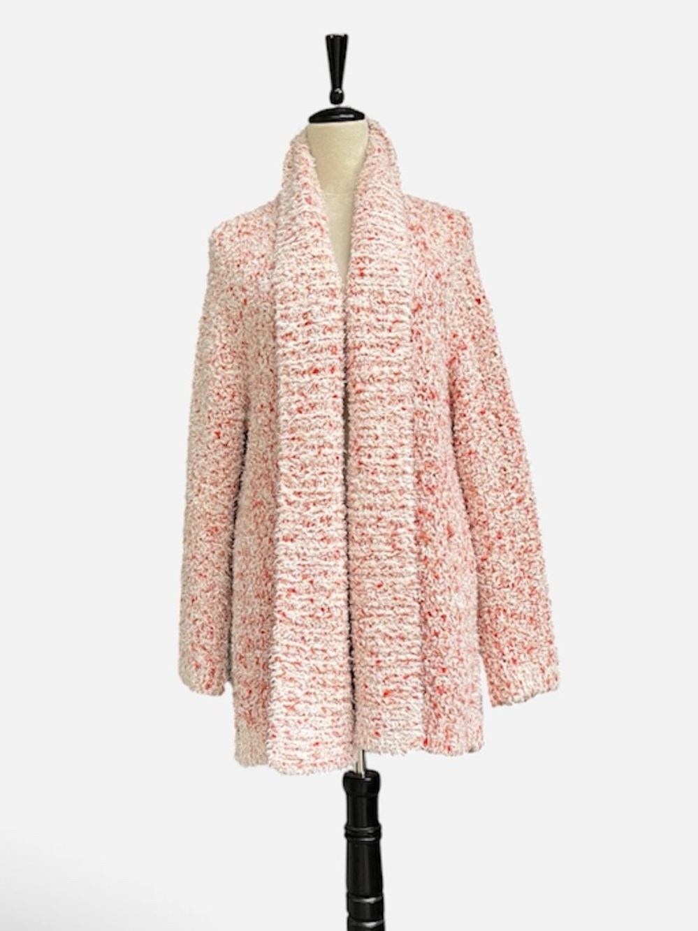Lou & Grey Oversized Boucle Wool Blend Open Front Cardigan Size Sm